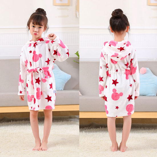 Kids Bathrobe Animal Hooded Towel